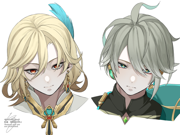 原神　アルハイゼン　カーヴェ　イラスト　ファンアート　原画 カーヴェとアルハイゼン - ibisPaint