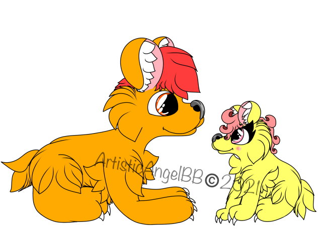 Orange And Yellow Father And Daughter Be