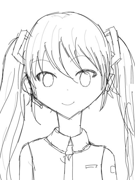 初音ミク　ラフ