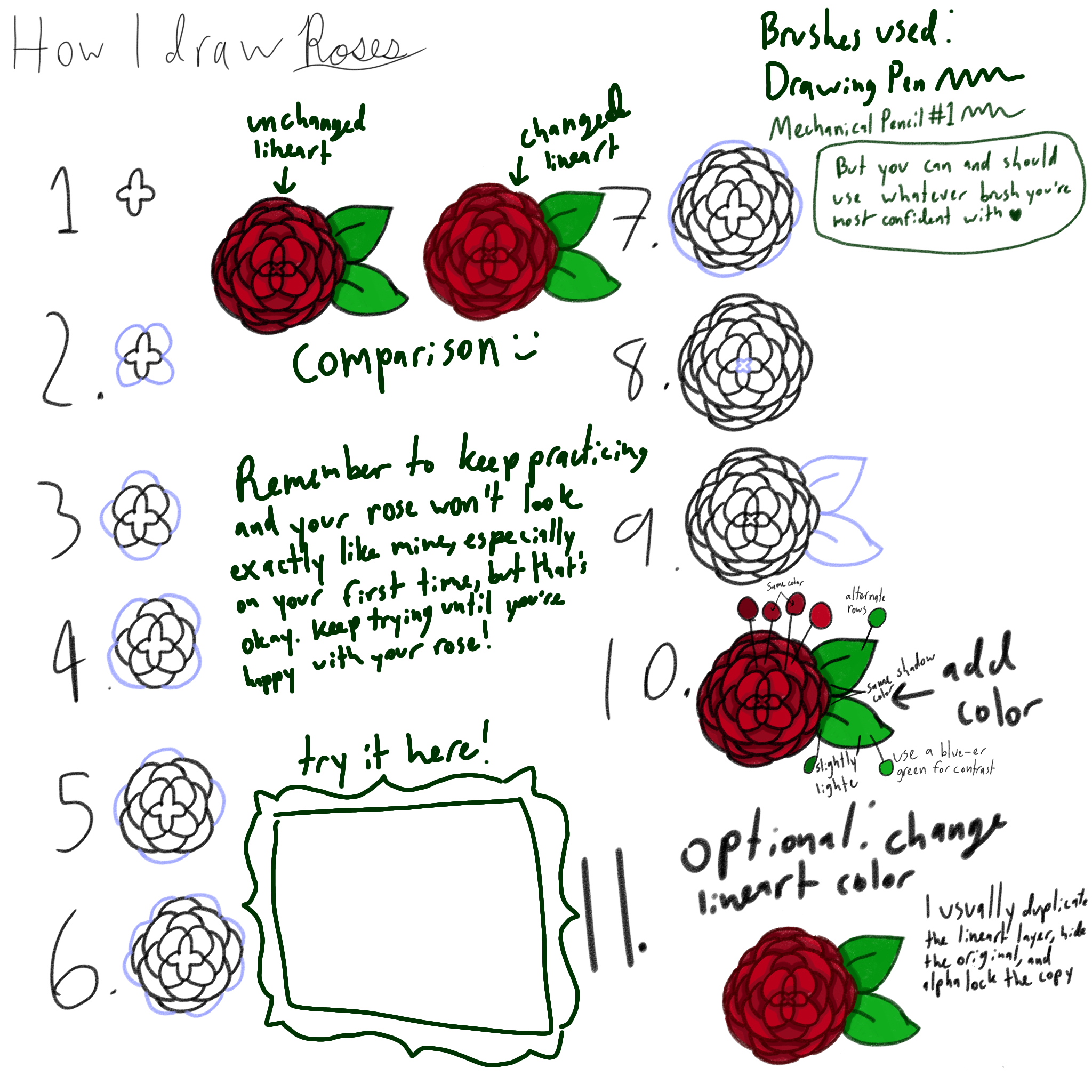 How I Draw Roses ibisPaint