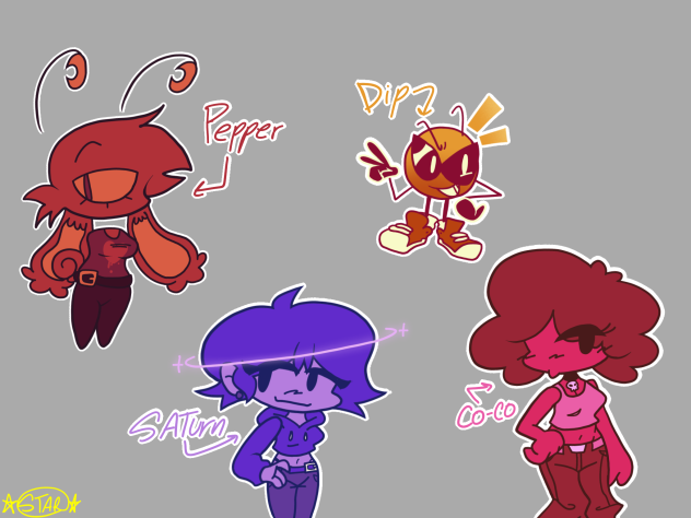 My Oc’s in Different Colors Palettes