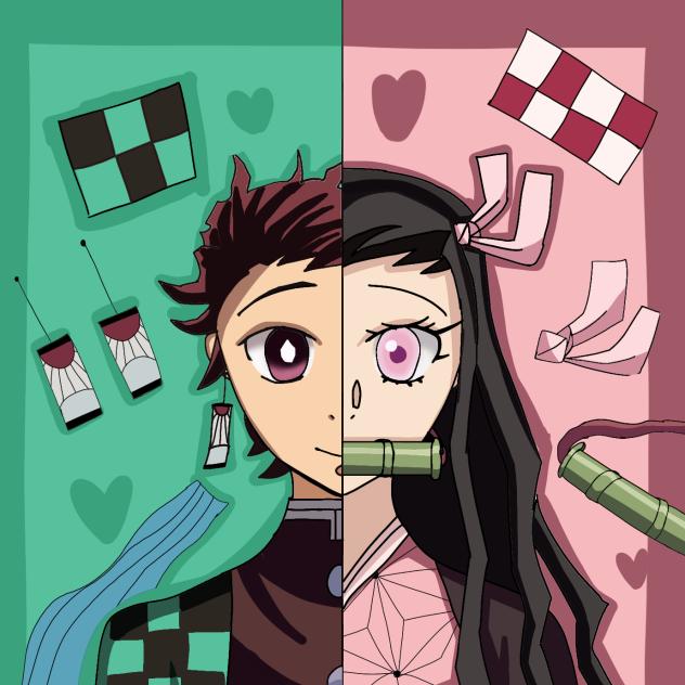 Tanjiro and Nezuko 💚🩷