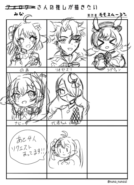 みなさんの推しが描きたい！ラフ