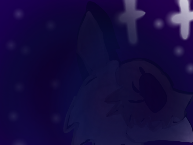 Wolf with a skull
