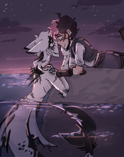Mermaid AU of the bois 💜