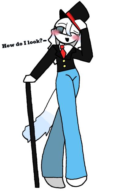 Snowy in a suit 😝🩵🤍🩷