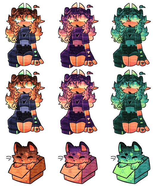 Finished Luna Stickers + Kitty