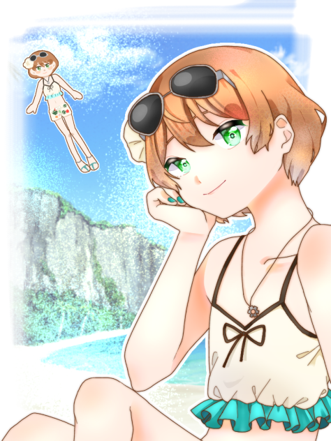 水着テスラらくがき！