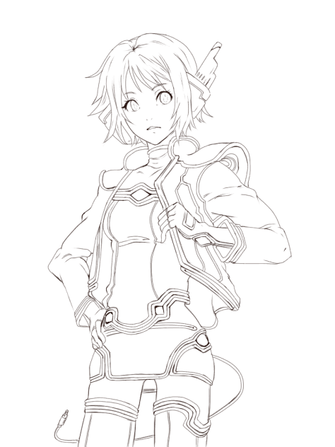 電気系キャラ練習 線画