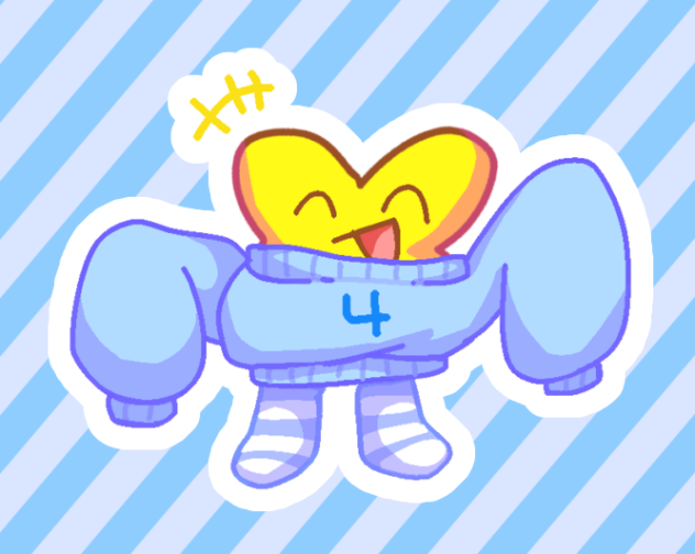 X in a big chonky four sweater