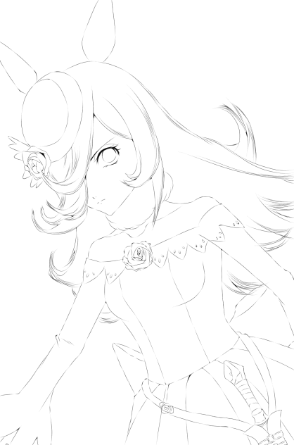 ライスシャワー　線画