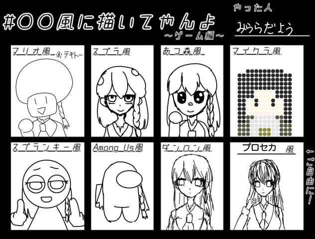 ゲーム風に描いてやんよテンプレ