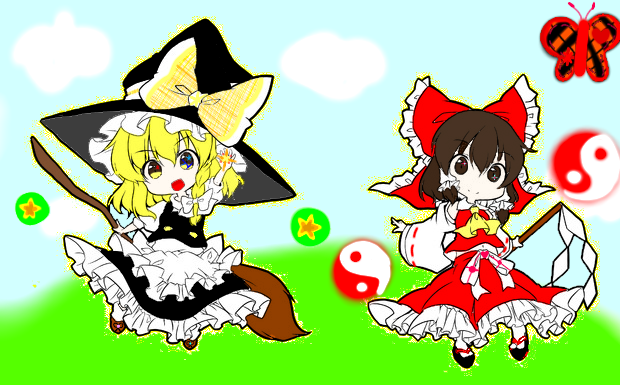レイマリミニ(フリー線画)