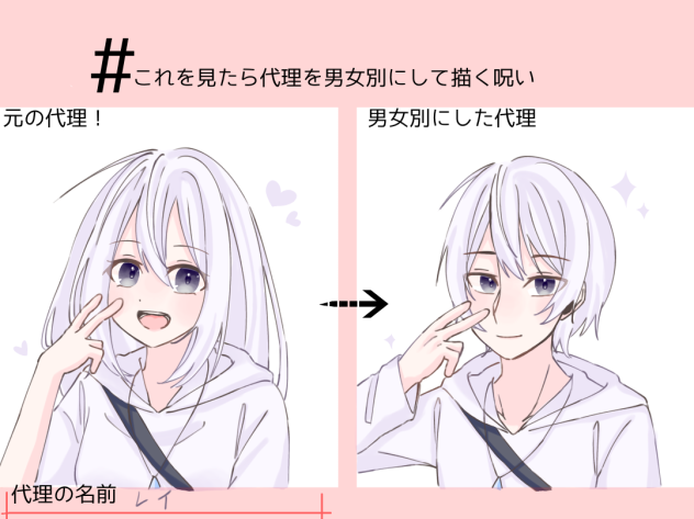 代理を男にして描いた！