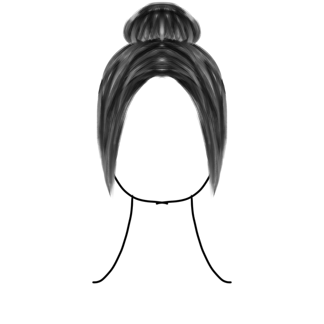 How to draw a black hair