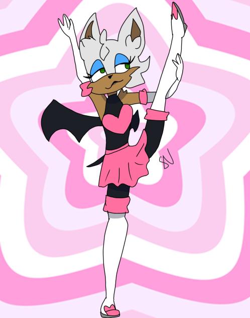 Rouge the bat stretches (idk)