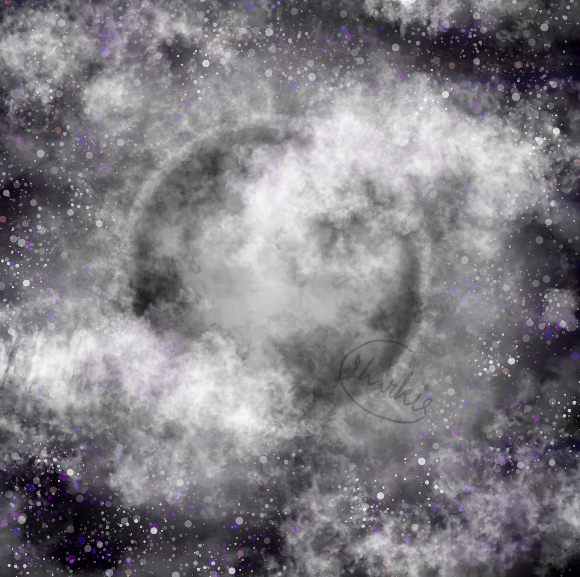 Moon with clouds - ibisPaint