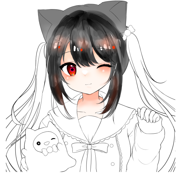 フリー線画を塗りました