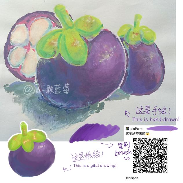 美术课上画的😋（山竹）