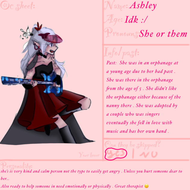 Your lover oc sheet (by Ann Steffi)