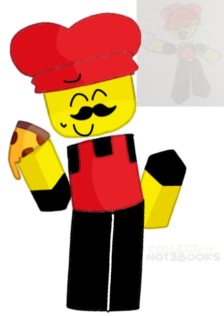 [redraw] Ellioto Spaghetti holding pizza