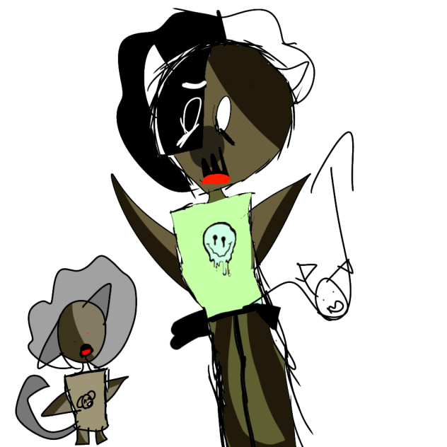 dibujo de doxuu y funtime humanos xd