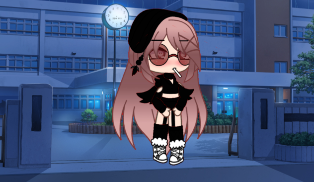 Emo girl does a dance