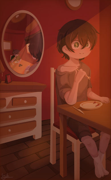 Shoko y Sui cenando