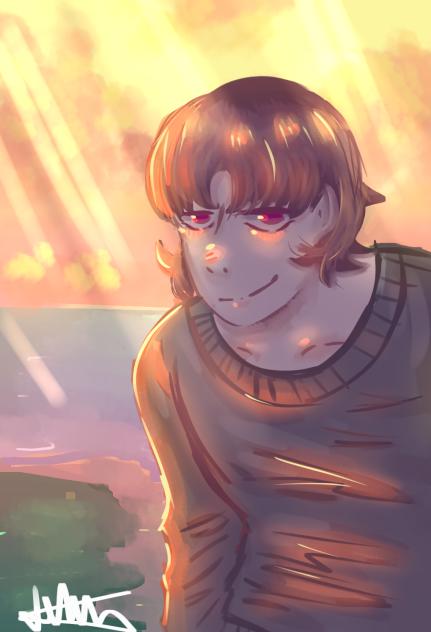 the sky was dyed orange and pink