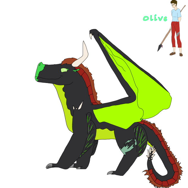 Olive as a dragon