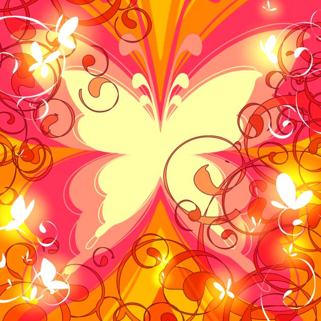 Orange and Pink Butterfly Background