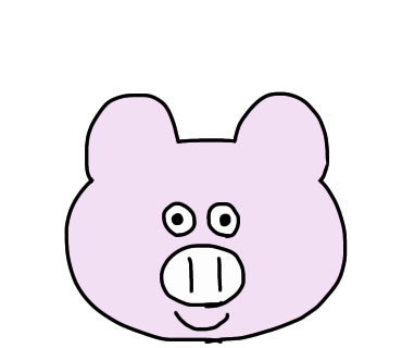ゆるく豚を描いてみました