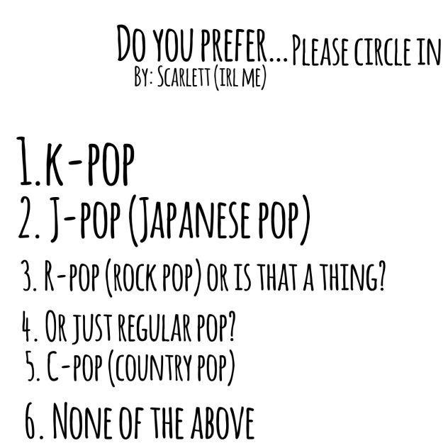 What kind of pop u like