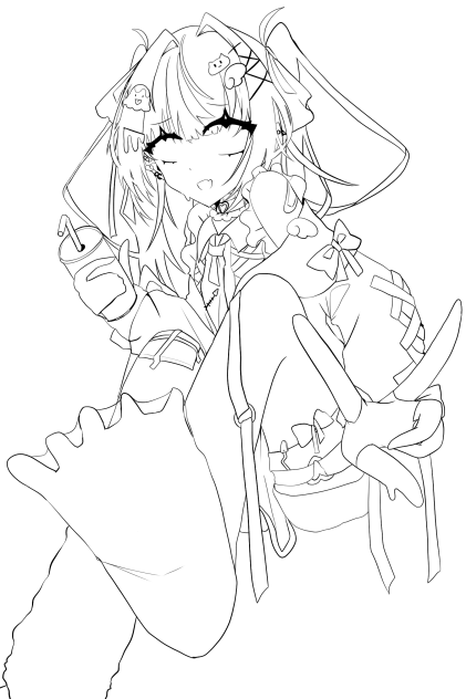 描き途中線画