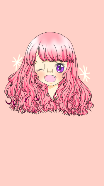 女の子 線画 髪の毛練習用？