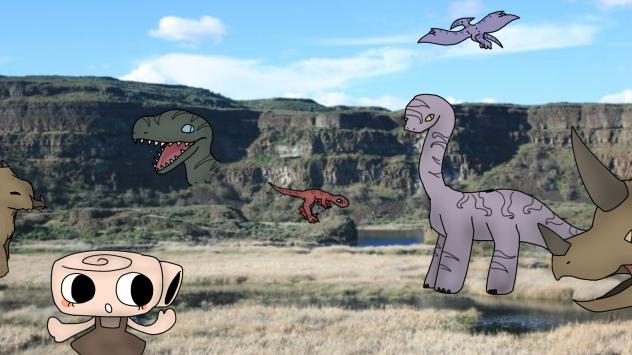 Shelly in a prehistortic world