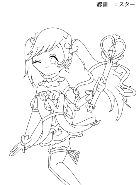 魔法使い(線画)