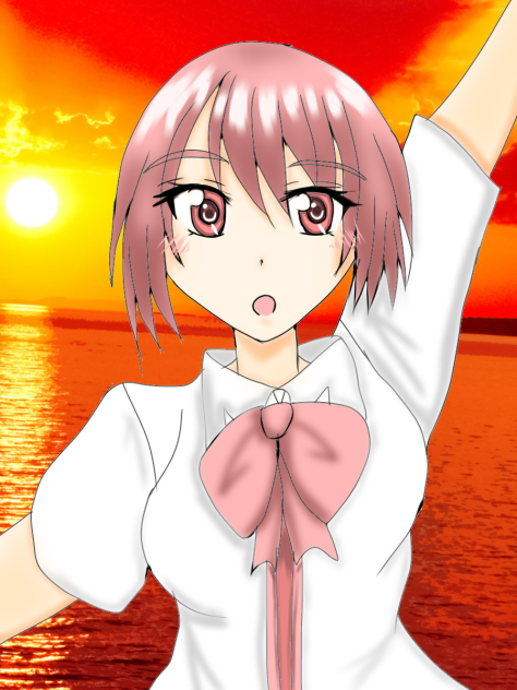 夕日を❗