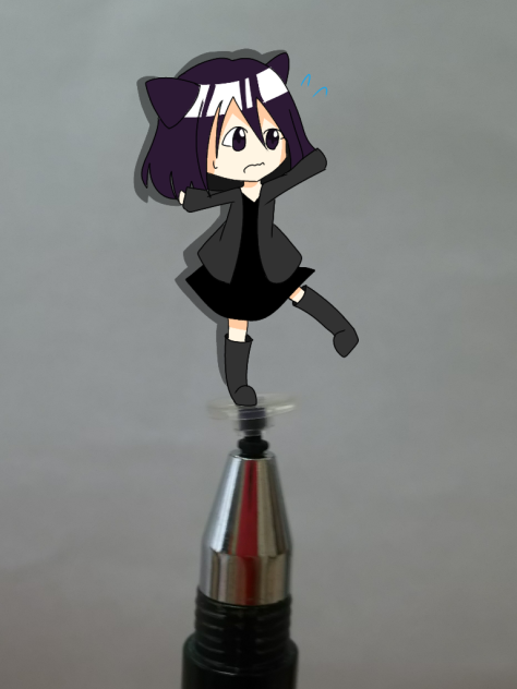 タッチペンに乗った悪羅ちゃん