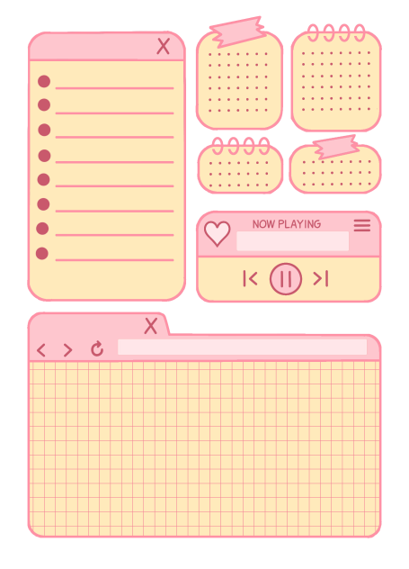 Cute Computer Windows Template - ibisPaint
