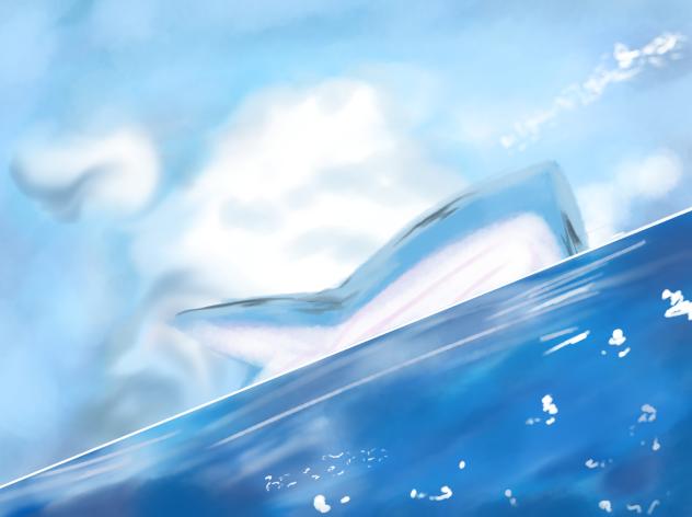 水平線💧　クジラ