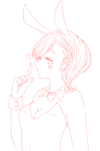 バニーガール【線画】