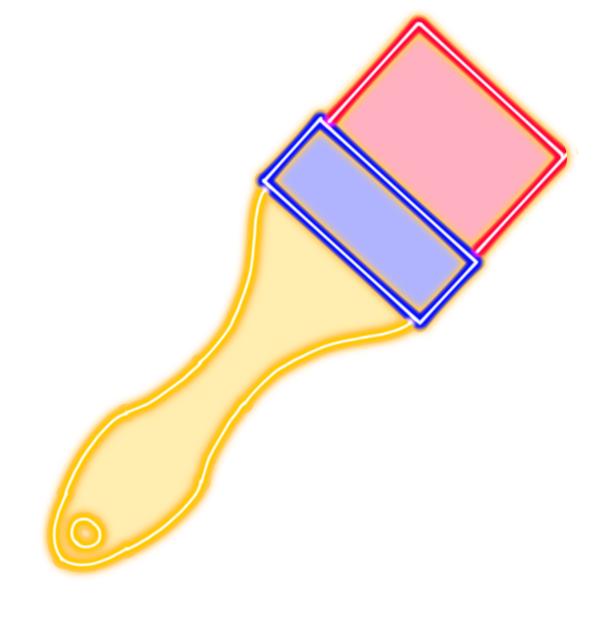 large flat brush neon