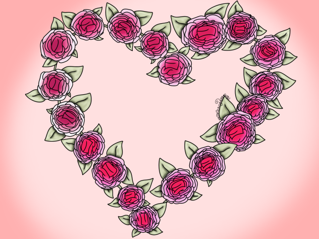 Heart Shaped Wreath Of Roses