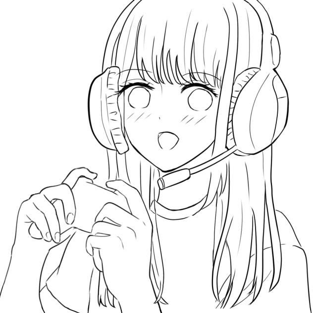 ゲーム女子　線画