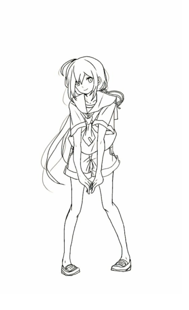 セーラー鯰尾 線画