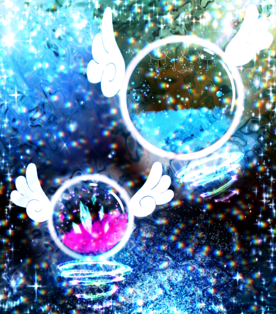 青く