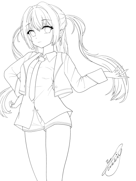 ショーパンスーツ（線画）