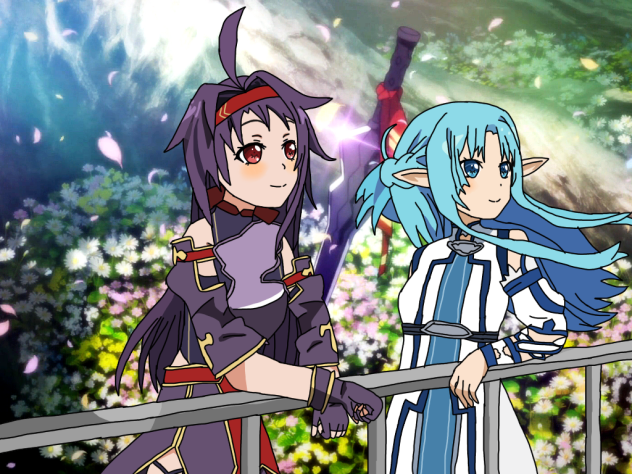Yuuki Konno and Asuna Yuuki