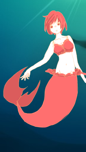 ポニョを人面魚から人魚にすればどうかと思った , ibisPaint